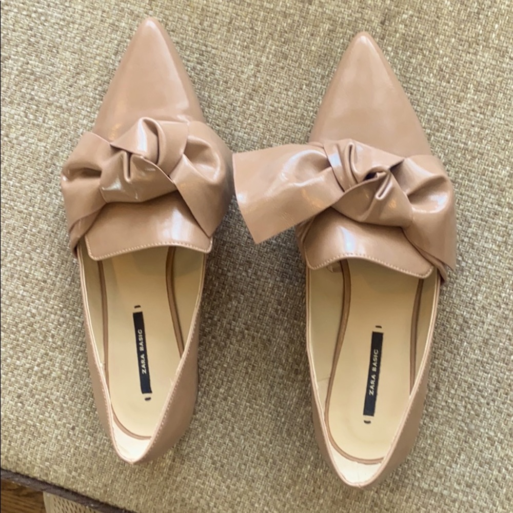 Zara Patent Knot Flats